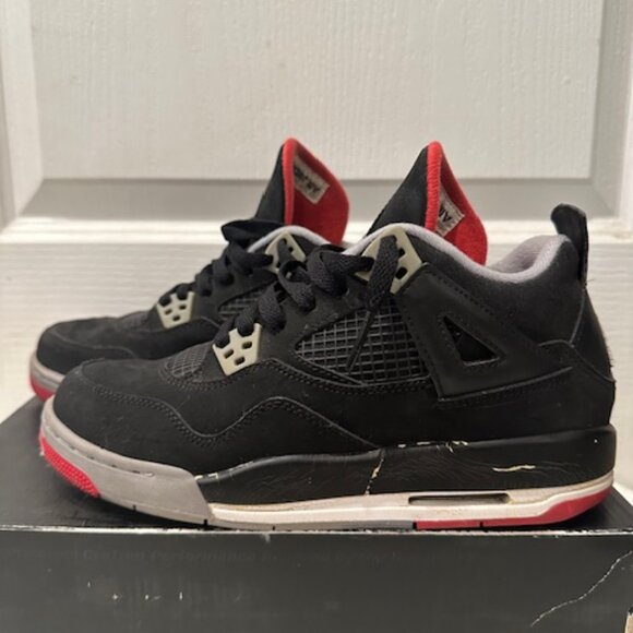 Air Jordan 4 Retro GS “Bred” – Size 6Y / Women’s 7.5 w/ Box – OG Colorway - Picture 3 of 7